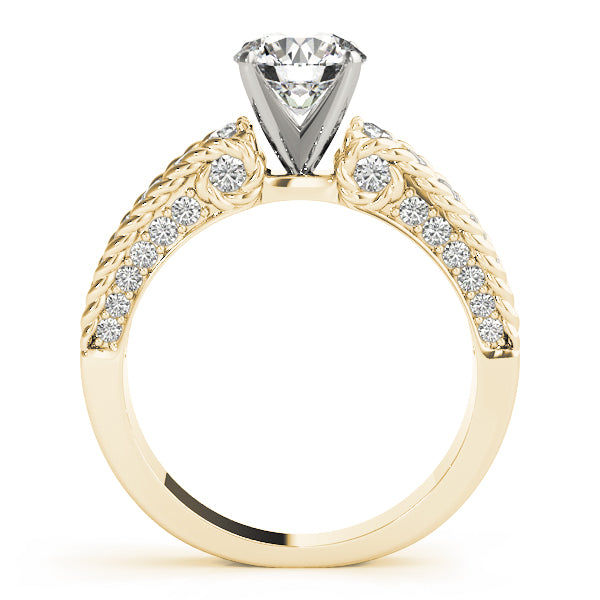 Heirloom Channel-Set Round Diamond Engagement Ring — 9K/18K Gold & Platinum