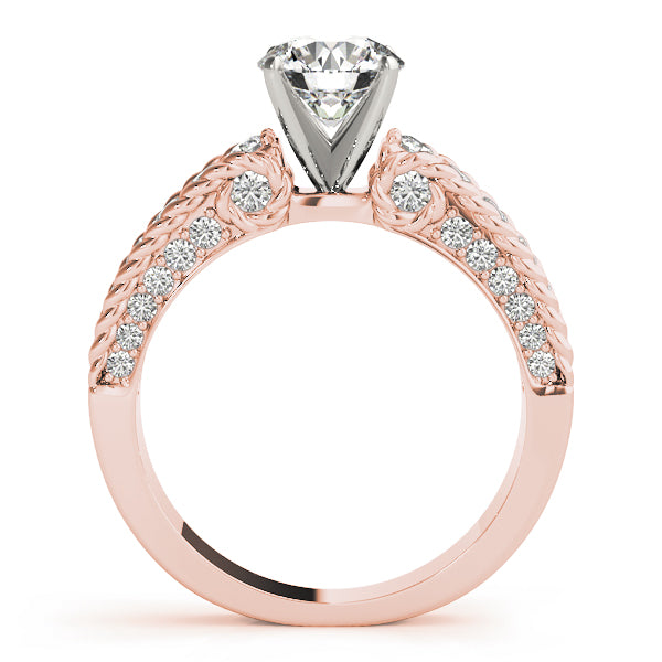 Heirloom Channel-Set Round Diamond Engagement Ring — 9K/18K Gold & Platinum