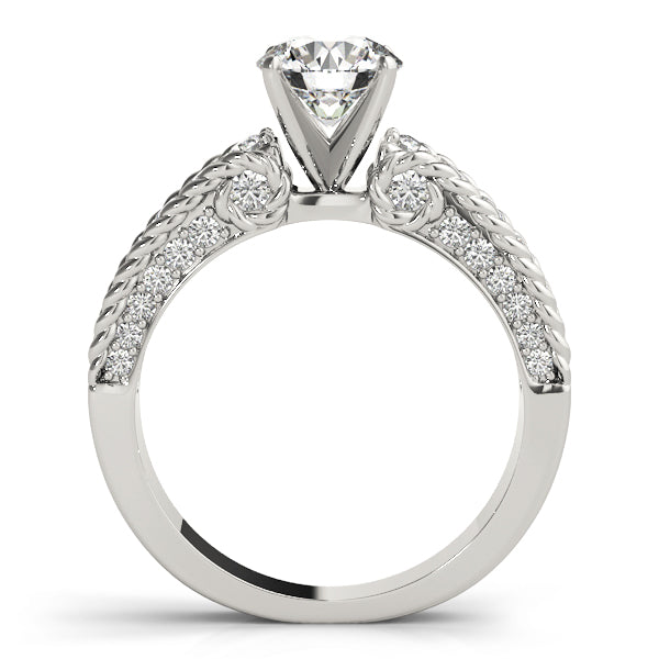Heirloom Channel-Set Round Diamond Engagement Ring — 9K/18K Gold & Platinum