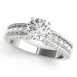 Heirloom Channel-Set Round Diamond Engagement Ring — 9K/18K Gold & Platinum