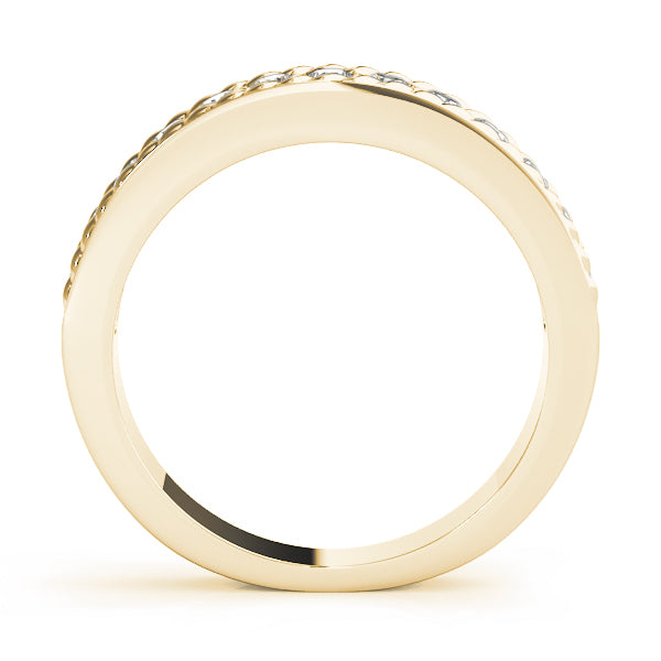 Prong Set Braided Style Half Eternity Ring in Gold & Platinum
