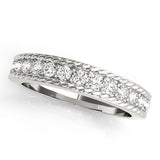 Prong Set Braided Style Half Eternity Ring in Gold & Platinum