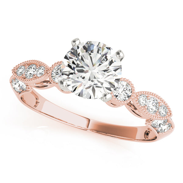 Luxe Multi-Row Round Diamond Engagement Ring — 9K/18K Gold & Platinum