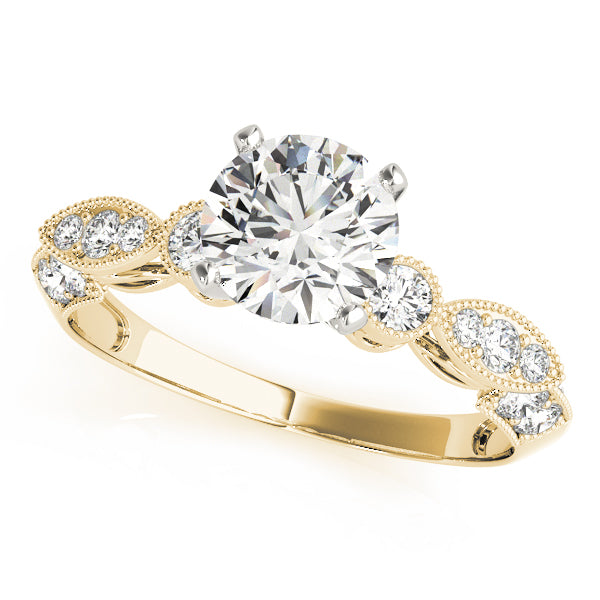 Luxe Multi-Row Round Diamond Engagement Ring — 9K/18K Gold & Platinum