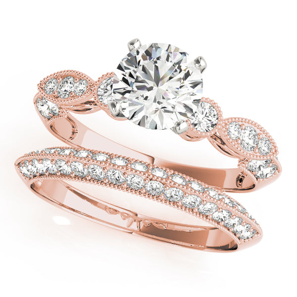 Luxe Multi-Row Round Diamond Engagement Ring — 9K/18K Gold & Platinum