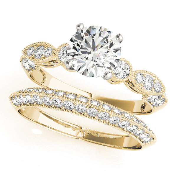 Luxe Multi-Row Round Diamond Engagement Ring — 9K/18K Gold & Platinum