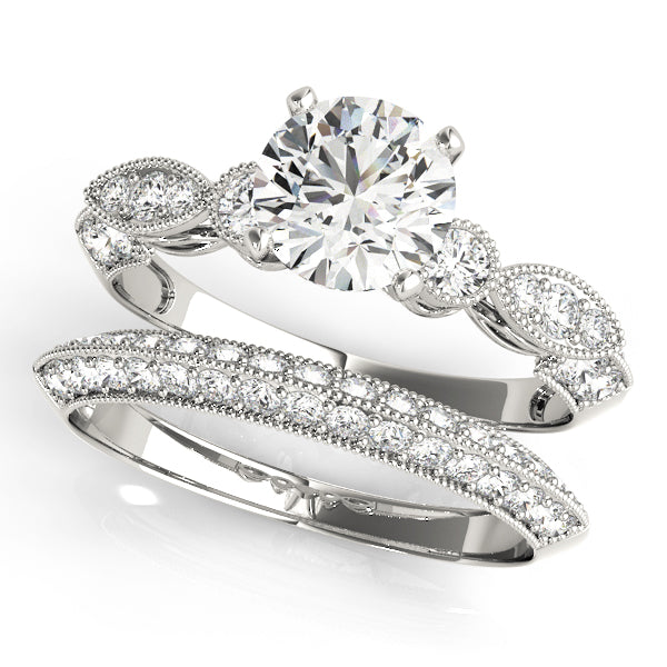 Luxe Multi-Row Round Diamond Engagement Ring — 9K/18K Gold & Platinum