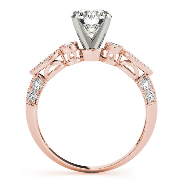 Luxe Multi-Row Round Diamond Engagement Ring — 9K/18K Gold & Platinum