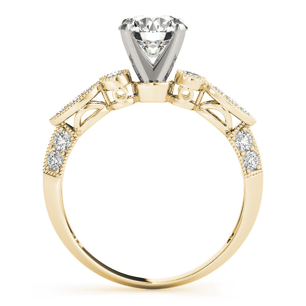 Luxe Multi-Row Round Diamond Engagement Ring — 9K/18K Gold & Platinum