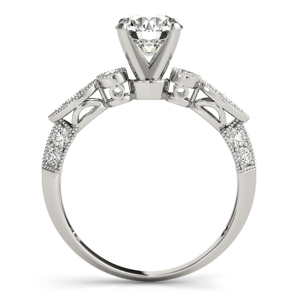 Luxe Multi-Row Round Diamond Engagement Ring — 9K/18K Gold & Platinum