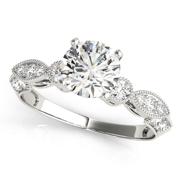 Luxe Multi-Row Round Diamond Engagement Ring — 9K/18K Gold & Platinum