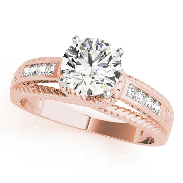 Refined Channel-Set Round Diamond Engagement Ring — 9K/18K Gold & Platinum
