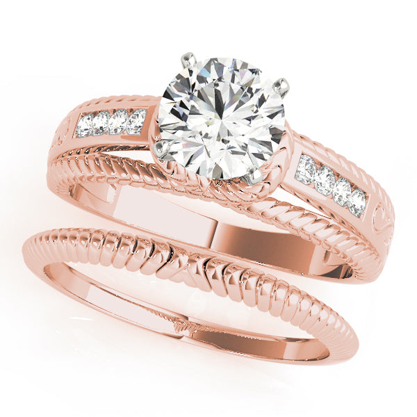 Refined Channel-Set Round Diamond Engagement Ring — 9K/18K Gold & Platinum