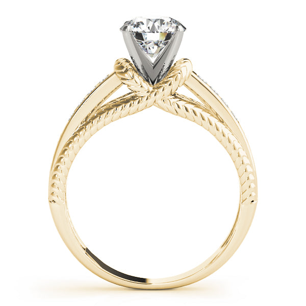 Refined Channel-Set Round Diamond Engagement Ring — 9K/18K Gold & Platinum