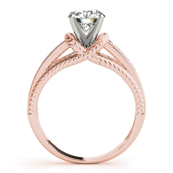 Refined Channel-Set Round Diamond Engagement Ring — 9K/18K Gold & Platinum