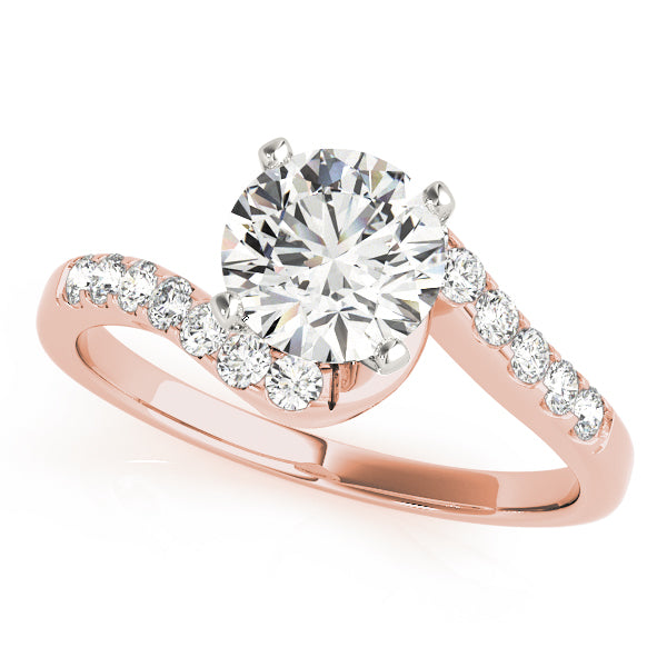 Signature Bypass Round Diamond Engagement Ring — 9K/18K Gold & Platinum