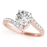 Signature Bypass Round Diamond Engagement Ring — 9K/18K Gold & Platinum