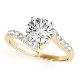 Signature Bypass Round Diamond Engagement Ring — 9K/18K Gold & Platinum