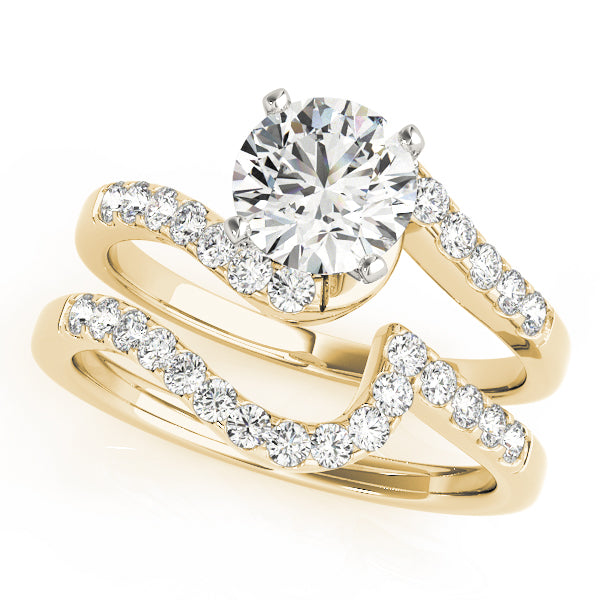 Signature Bypass Round Diamond Engagement Ring — 9K/18K Gold & Platinum