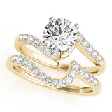 Signature Bypass Round Diamond Engagement Ring — 9K/18K Gold & Platinum