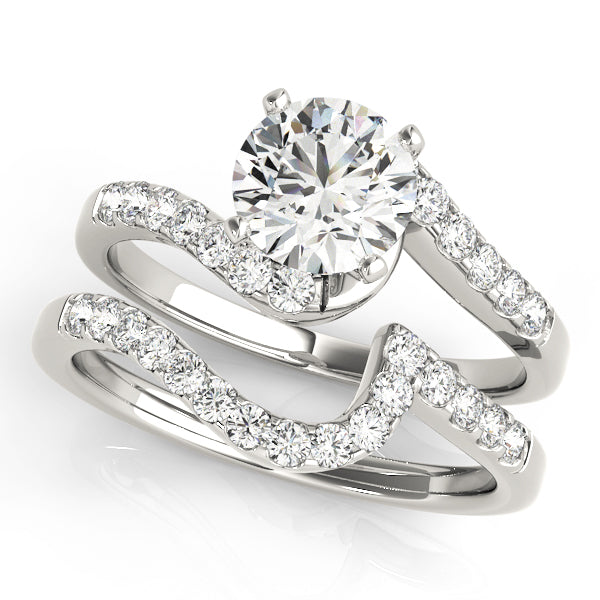 Signature Bypass Round Diamond Engagement Ring — 9K/18K Gold & Platinum