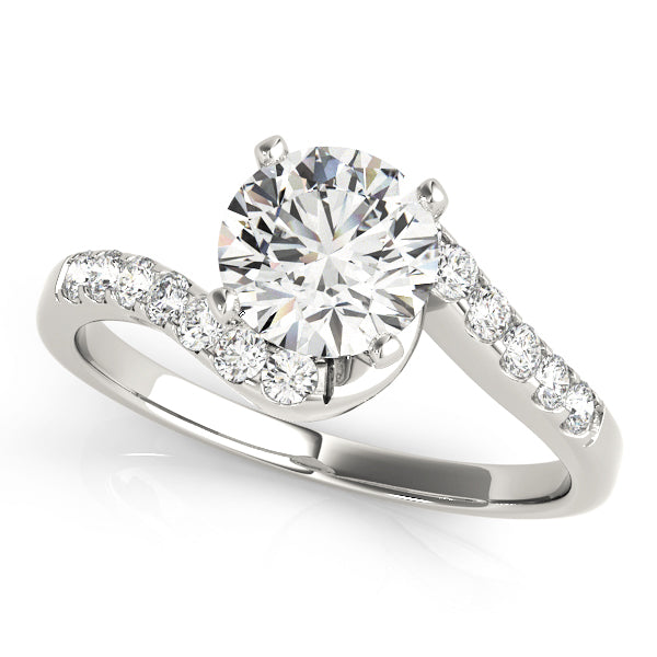 Signature Bypass Round Diamond Engagement Ring — 9K/18K Gold & Platinum