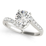 Signature Bypass Round Diamond Engagement Ring — 9K/18K Gold & Platinum