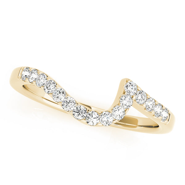 Prong Set Curved Half Eternity Ring in Gold & Platinum