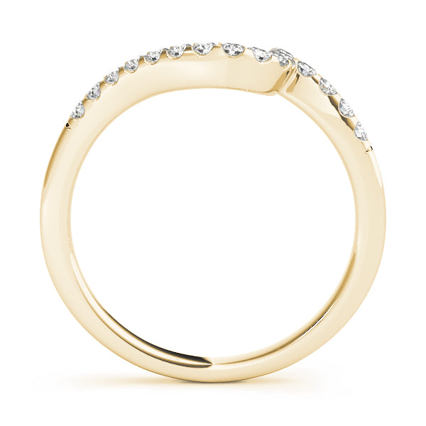 Prong Set Curved Half Eternity Ring in Gold & Platinum