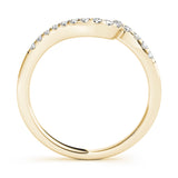 Prong Set Curved Half Eternity Ring in Gold & Platinum