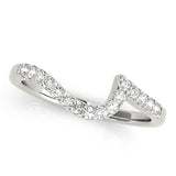 Prong Set Curved Half Eternity Ring in Gold & Platinum