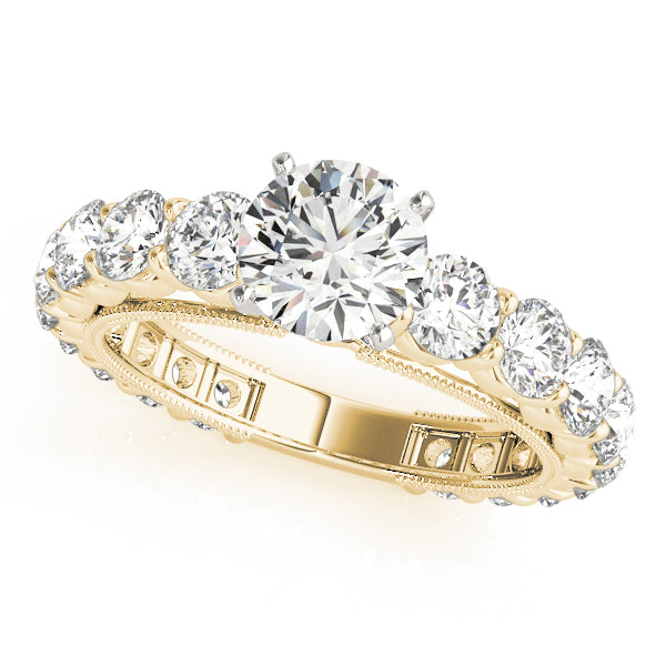 Artisan Prong-Set Round Diamond Engagement Ring — 9K/18K Gold & Platinum