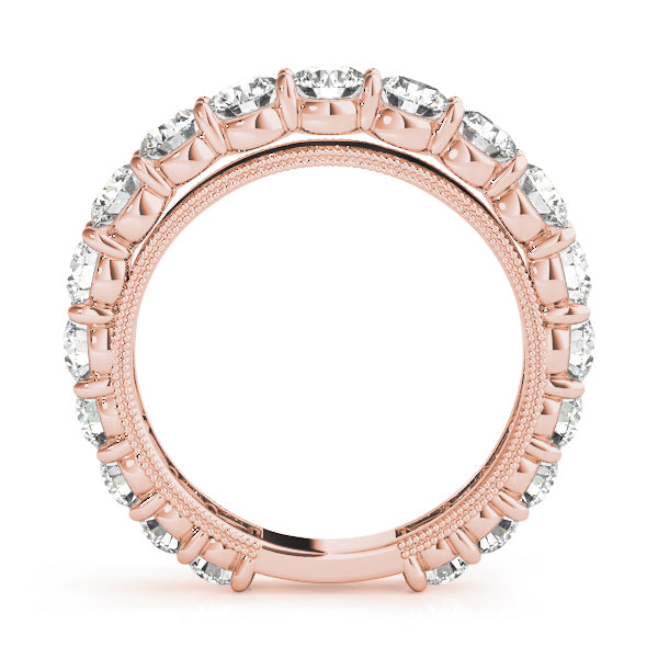 Prong Set Half Eternity Ring in Gold & Platinum