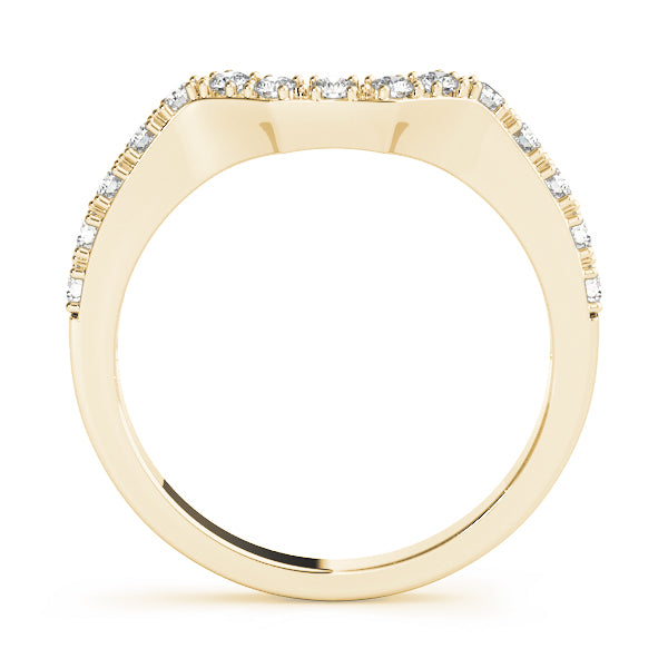 Curved Bands Half Eternity Ring in Gold & Platinum