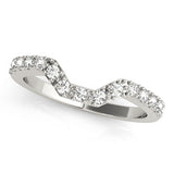 Curved Bands Half Eternity Ring in Gold & Platinum