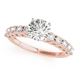 Regal Prong-Set Round Diamond Engagement Ring — 9K/18K Gold & Platinum