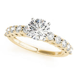 Regal Prong-Set Round Diamond Engagement Ring — 9K/18K Gold & Platinum