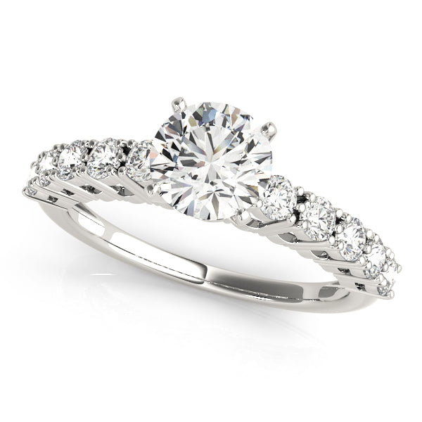 Regal Prong-Set Round Diamond Engagement Ring — 9K/18K Gold & Platinum