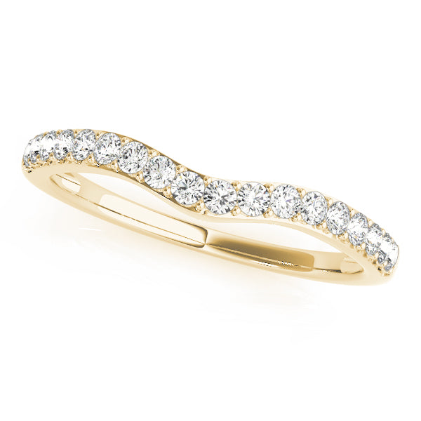 Curved Bands Half Eternity Ring in Gold & Platinum