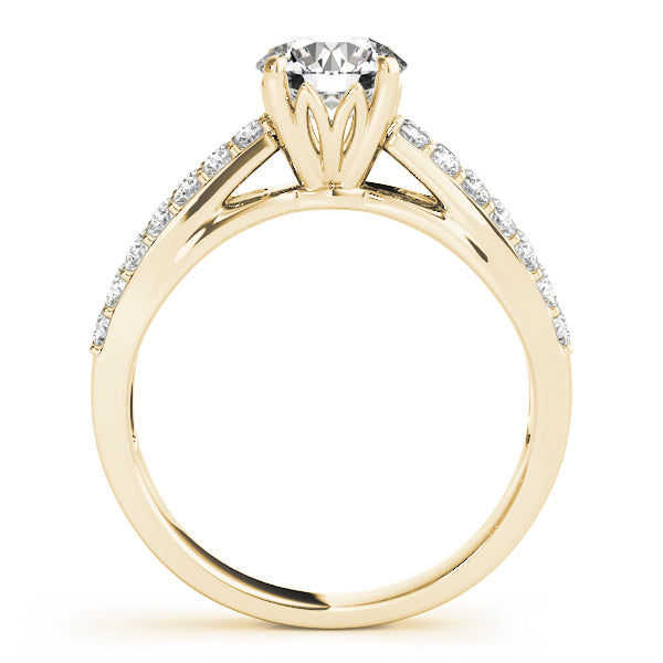 Sophisticated Multi-Row Round Diamond Engagement Ring — 9K/18K Gold & Platinum