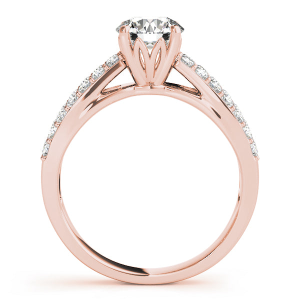 Sophisticated Multi-Row Round Diamond Engagement Ring — 9K/18K Gold & Platinum
