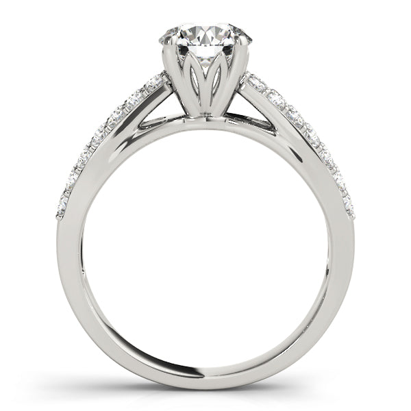 Sophisticated Multi-Row Round Diamond Engagement Ring — 9K/18K Gold & Platinum