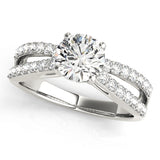Sophisticated Multi-Row Round Diamond Engagement Ring — 9K/18K Gold & Platinum