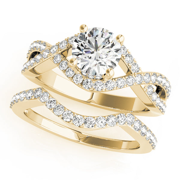 Eternal Multi-Row Round Diamond Engagement Ring — 9K/18K Gold & Platinum