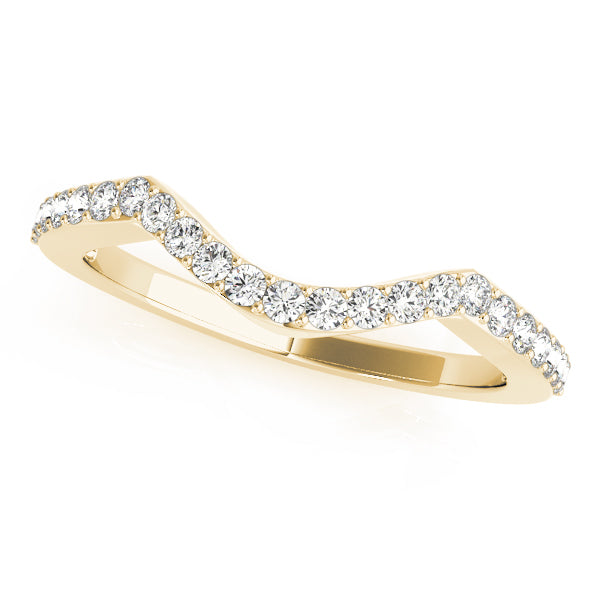 Curved Bands Half Eternity Ring in Gold & Platinum