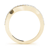 Curved Bands Half Eternity Ring in Gold & Platinum