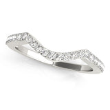 Curved Bands Half Eternity Ring in Gold & Platinum