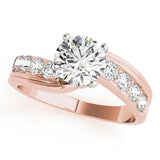 Radiant Bypass Round Diamond Engagement Ring — 9K/18K Gold & Platinum