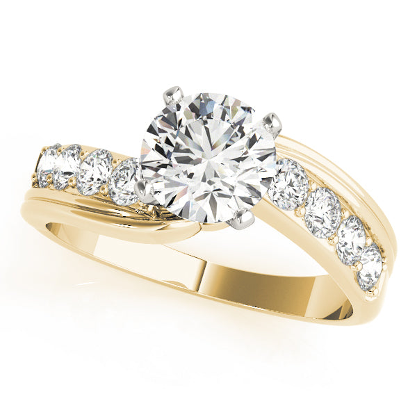 Radiant Bypass Round Diamond Engagement Ring — 9K/18K Gold & Platinum