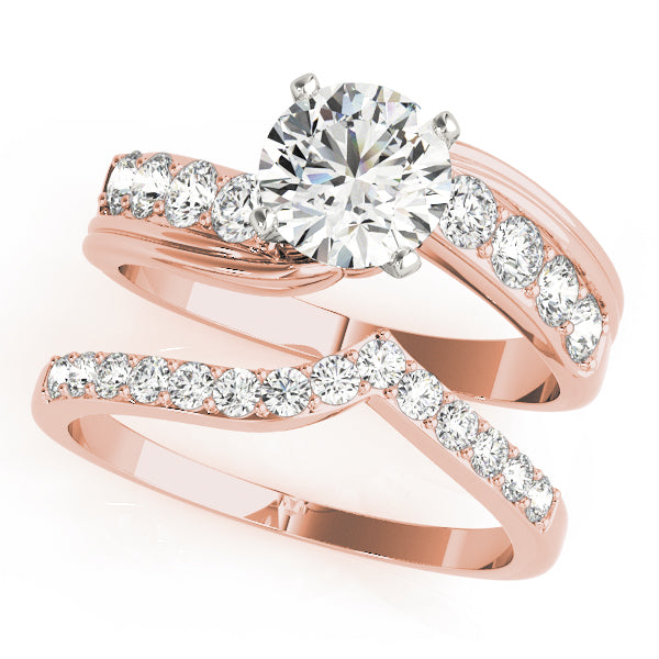 Radiant Bypass Round Diamond Engagement Ring — 9K/18K Gold & Platinum
